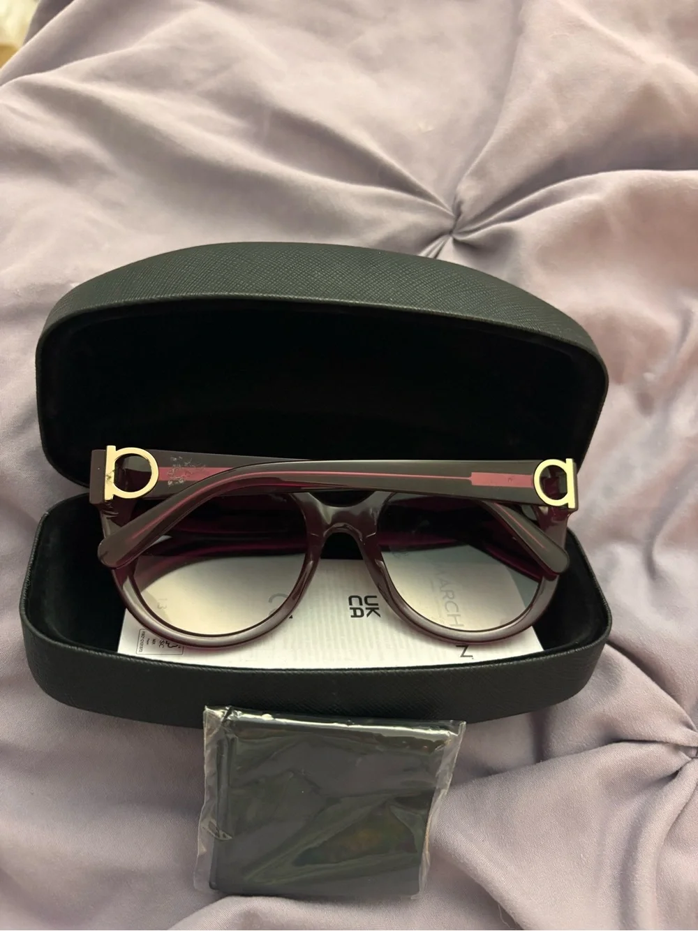 Women’s Gucci Dark Purple/maroon Round Sunglasses with Gradient Lenses